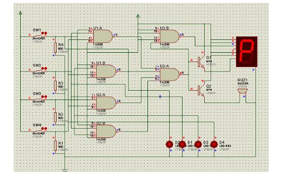 74ls20實現的四人表決器